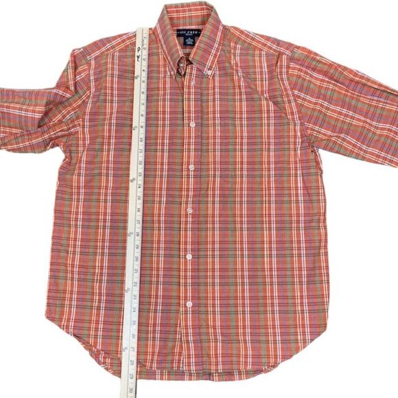 Ivy Crew Men's Button Down Shirt Orange Plaid Multicolor Size Medium - Picture 3 of 7